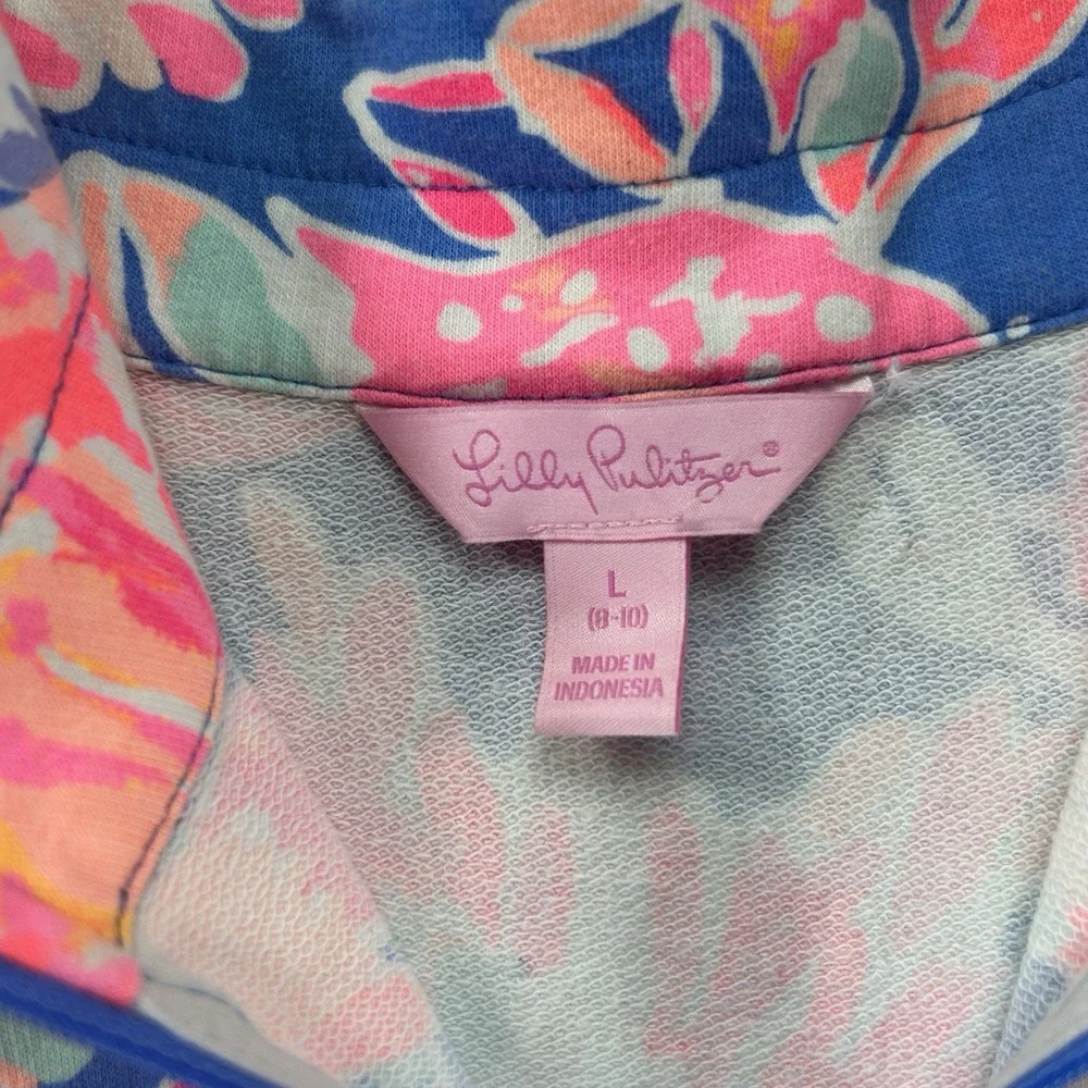 Lilly Pulitzer Girls Large (8-10) Sleeveless Shift Dress Bennet Blue Bay Dreamin
